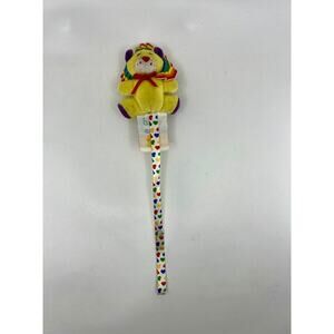 Vintage Baby Ganz Rainbow Lion Pacifier Holder Binky Clip